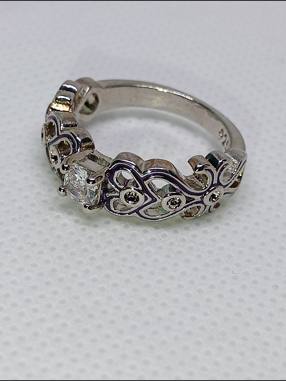 Silver 925 Filigree Cubic Zirconia Ring - Silver